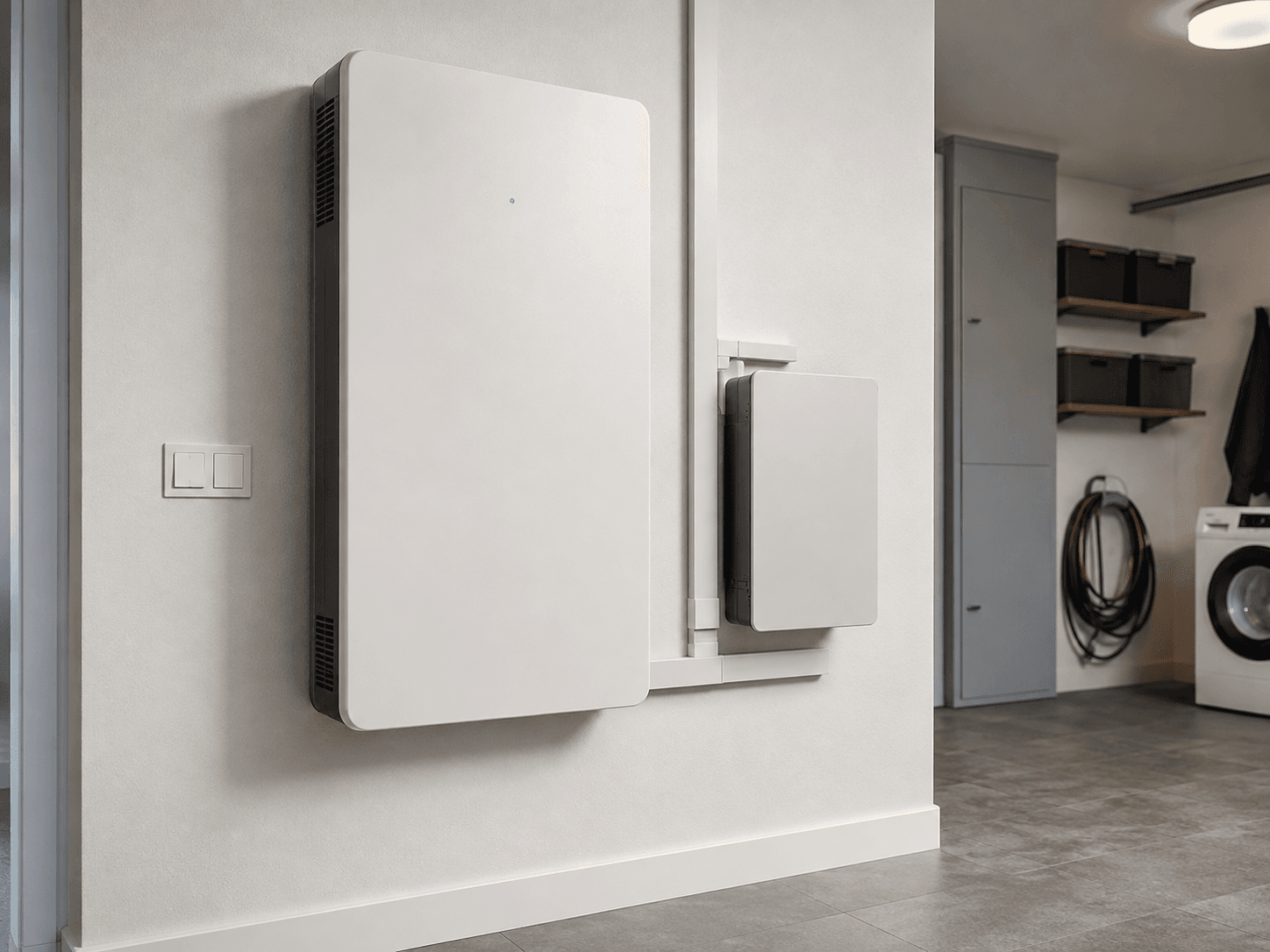 Thuisbatterij aan de muur in een woning in Gouda